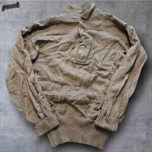 Vintage US Army Military Wool Knit Quarter Button See measuremnts NWOT